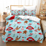 J&otilde;uludeks Tekikott Komplekt J&otilde;uluvana Tr&uuml;kitud Voodipesu Komplekt &Uuml;heinimese Suurus Lastele Lastele T&auml;iskasvanutele Uusaasta Kingitus Pol&uuml;ester Voodipesu EU Single(135*200cm)3pcs