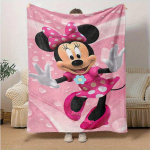 1 tk, Minnie Hiir Roosa T&auml;piline Tekk Pehme Kattepleed Voodi, Diivani, Reisi jaoks 130cmx150cm pink