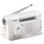 Sony h&auml;daolukorra FM valge W raadio FM/AM/Wide &uuml;hilduv, k&auml;siv&auml;ndaga laadimine, ICF-B09 valge