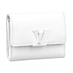 Louis Vuitton Capucines N&ouml;&ouml;pkinnitusega Taurillon Nahast Miniraha-kott Naiste rahakott Valge M69020 Basic Set (Bag+Dust Bag)