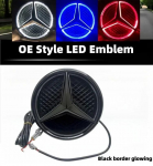 Autokleeps Mercedes Benzi Auto Esiv&otilde;re Logo Valgus peegli pind LED-m&auml;rk Embleem Helendav Dekoratiivne Valgus Mercedes Benzi jaoks Emit blue light