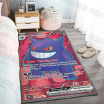15 suurust Gengar Pok&eacute;moni kaardid Vaibad elutuppa magamistuppa diivani p&otilde;randamatt libisemisvastased vaibad laste tuppa m&auml;ngumatt kingitus Potdemiel 80cm x 120cm