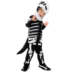 Laste skeletikost&uuml;&uuml;m Halloweeni skeleti t&uuml;llseelik/dinosaurusjumpsuit/luudega &uuml;likond poistele t&uuml;drukutele riietumiseks M A white