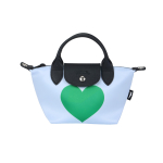 Longchamp Le Pliage CNY Reljeefne Logo Klapp-kinnitusega S&uuml;damikuga Metallosad L&otilde;uend &Otilde;la- Crossbody T&otilde;mblukuga Kott Naiste k&auml;ekotid Taevasinine Roheline 1500HDCI05 Sky Blue/Green