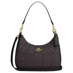 Coach Teri Signature 29 Logoga T&otilde;mblukuga Suletav Kaetud L&otilde;uendist Crossbody &Otilde;lakott Suur Naiste kotid Must CV940-IMXAQ Basic Set (Bag+Dust Bag)