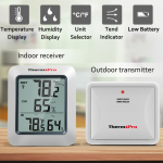 ThermoPro TP60C 60M Traadita Digitaalne Sise- ja V&auml;listemperatuuri- ja Niiskusm&otilde;&otilde;tja Ilmajaam Koduks