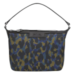 Longchamp Le Pliage 19 T&otilde;mblukuga Kamuflaažitr&uuml;kiga Pol&uuml;ester Kandekott &Otilde;lakott Naiste kotid Pruun Sinine Must 10039310743 Blue & Black