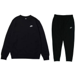 Nike &uuml;hev&auml;rviline logo &uuml;mmarguse kaelusega pikkade varrukatega dressipluus ja p&uuml;ksid Vabaaja spordikomplekt Meeste dressipluus ja p&uuml;ksid Must BV2667-010+BV2763-010 M