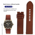 TUDOR Black Bay Qicheng Pronks V&auml;ike Punane Lilleke Zenith Vintage Ehtne Nahk Kella Rihm Meestele 22mm 23mm Veisenaha K&auml;erihm 22mm-width