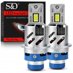 2 tk 60000 lm D2S Led D4S Auto Esitulede Pirnid D2R D4R LED Auto Valgus Suure V&otilde;imsusega 200W 1:1 Plug&Play 30-tuumaline CSP-kiip Vasktoru Turbo Lamp 6000K Valge D4S/D4R