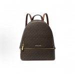 Michael Kors Rhea Signature Logo Kaetud L&otilde;uend Keskmine Seljakott Naiste Seljakotid Pruun 35S5GRAB2B-BROWN Basic Set (Bag+Dust Bag)