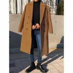 S&uuml;gis-Talvine Meeste Paksenenud Villane Mantel Korea Versioon Keskmise ja Pika Pikkusega Kahe n&ouml;&ouml;pidega L&otilde;tv Villane Trenchcoat Meestele M