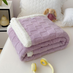 Taffeta Samet S&uuml;gis Talv Soe Tekk &Uuml;heinimesevoodile Pehme Flanellist Visketekk Diivanile Kontorisse Uinakuks Pl&uuml;&uuml;sist Voodikate 150&times;200cm gray