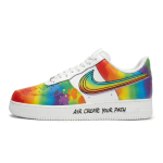 Nike Air Force 1 Walking Planet, Vikerkaarega Grafitiga Libisemisvastased Libisemisvastased Madalad Lauatennisikingad Meeste CW2288-111(Team1492-) 42.5 white