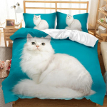 3D-prinditud Kawaii Kitten Cat voodipesukomplekt Tekikate Magamistoa lohukesi, &uuml;hekohalist kaheinimesevoodit King-size tekikate Kodutekstiil 135x200cm