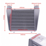 R-EP Intercooler Universaalne 280x280x76mm Alumiinium K&uuml;lma &Otilde;hu Sisselaske Radiaator 2,5-tolline Sisselaskeava 63mm V&auml;ljalaskeava Turboautole