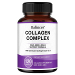Kollageenikompleks T&uuml;&uuml;p I III 3000 mg Toidulisand, 120 kapslit pudelis 120 Capsules black