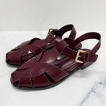 Suede Weave Retro Metallpandlaga Disainer-sandaalid Naistele &Otilde;&otilde;nes Gladiaatorikingad Suvised Lamedad Rannakingad Naistele Zapatos De Mujer 35 veinipunane v&auml;rv