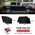 Volvo Xc90 2005- jaoks Auto Akna P&auml;ikesekaitse Kokkupandav Visiir Akna S&auml;&auml;sekaitsekardin Spetsiaalne Magnetiline