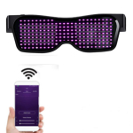 LED-prillid, Bluetooth-rakenduse juhtimisega LED-ekraaniga nutikad prillid, USB-laetavad, DIY naljakad prillid peoks, klubisse, DJ-le, Halloweeni roosa