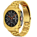 Roostevabast terasest modifikatsioonikomplekt Rihm korpusekatetega Samsung Galaxy Watch7 Ultra jaoks Rihm Nutikella kaitsja Kaitserauad 47mm Galaxy Watch7 Ultra 47mm kuld