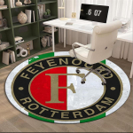 Feyenoord Rotterdam Tuli ja Vesi &Uuml;mmargune Vaip elutuppa, magamistuppa, m&auml;ngutuppa, tooli alune vaip, piirkonnamatt, ringikujuline vaip, f&auml;nnide j&otilde;ulukink 150cmx150cm