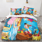 3D Prinditud Pinocchio Tekikott Padjap&uuml;&uuml;r Pinocchio Voodipesukomplekt T&auml;iskasvanu Poiss T&uuml;druk Magamistoa Kaunistus Lapsed &Uuml;heinimesevoodi Kaheinimesevoodi 140cmx200cm