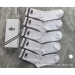 Alo Sokid Jooga Pilates Jooksmine Triibulised Spordisokid 5 Paari Pakk 5 pairs white set original box gray