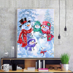Ristpistes tikkimiskomplektid Lumememm Scenic puuvillase niidi maalimine DIY n&auml;put&ouml;&ouml; 20X30