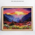 Teemanttikandid Scenic Sunrise Mosaiic Teemantmaal Rhinestone t&auml;is&uuml;mmargune ristpiste 20X30CM