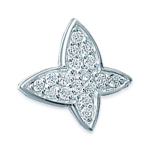 Les Tr&eacute;sors De Lily [G1205] - h&otilde;bedane ripats 'Butterfly' h&otilde;bevalge (roodiumiga kaetud) - 15x14 mm h&otilde;be