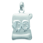Les Tr&eacute;sors De Lily [I9061] - Pendentif Argent 'G&eacute;meaux' argent&eacute; - 13x15 mm h&otilde;be