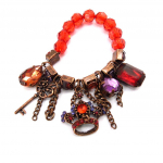 Les Tr&eacute;sors De Lily [J6925] - Bracelet Cr&eacute;ateur 'Scarlett' rouge violet punane