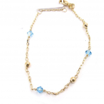 Les Tr&eacute;sors De Lily [K1816] - Bracelet Plaqu&eacute; Or 'Sissi' bleu t&uuml;rkiissinine