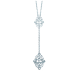 Les Tr&eacute;sors De Lily [K4164] - Collier acier 'Carmen' argent&eacute; - 11. 5x2. 7 cm h&otilde;be