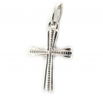 Altesse [L2983] - Pendentif argent 'Croix' argent&eacute; rhodi&eacute; - 17x11 mm h&otilde;be