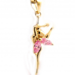 Les Tr&eacute;sors De Lily [L4361] - Pendentif Plaqu&eacute; Or 'F&eacute;e Clochette' rose Heleroosa