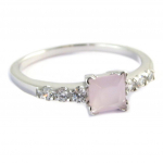 Bague Argent 'Sissi' rose blanc (rhodi&eacute;) 56 h&otilde;be