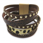 Les Tr&eacute;sors De Lily [N9203] - Bracelet ethnique 'Safari Queen' marron (6 rangs) pruun