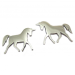 Les Tr&eacute;sors De Lily [P7750] - Boucles cr&eacute;ateur Acier 'Licorne My Unicorn' argent&eacute; - 13x10 mm h&otilde;be