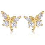 Les Tr&eacute;sors De Lily [Q2656] - kullatud k&otilde;rvar&otilde;ngad  Papillons de Charme  valgest kullast - 9x8 mm valge