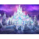 Teemantmaaling T&auml;is&uuml;marristpistes Talvine maastik Lumeloss Karu Teemanttikandid 20X30CM