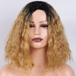 MISS WIG Blond l&uuml;hike lokkis parukas Pehme s&uuml;nteetiline parukas Cosplay peoparukas naistele wig&wig cap kuld