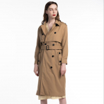 Naiste &uuml;hev&auml;rvilised kaherealised v&auml;lisriided v&ouml;&ouml;d Kontorimantel Chic Epaulet Design Long Trench S&uuml;gistalvekollektsioon Khaki SML S khaki