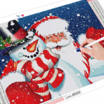 Teemantmaaling J&otilde;uluvana T&auml;isruudukujuline &uuml;mmargune k&auml;sit&ouml;&ouml;komplekt Teemanttikandid Multifilm Rhinestone Kit Talvine j&otilde;ulukink Full Round (20X30CM)