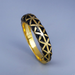 Klassikaline s&otilde;rmus naistele, must kuld, kahetooniline s&otilde;rmus geomeetriline s&otilde;rmus Lihtne must teemant peo kihlas&otilde;rmus naiste ehted 6 must