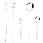 5 tk/komplekt Kuldne s&ouml;&ouml;giriistade komplekt L&auml;&auml;ne roostevabast terasest s&ouml;&ouml;gin&otilde;ud S&ouml;&ouml;gin&otilde;ud Nuga Kook Kahvel Kohvlusikas Lauan&otilde;ud K&ouml;&ouml;gih&otilde;be h&otilde;be