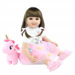 BZDOLL 60 CM Reborn Mudilane T&uuml;druk Nukk M&auml;nguasjad Elutruud pikkade juustega Printsess Beebidele Kleit Boneca S&uuml;nnip&auml;evakingitus Lapsele Brown eyes