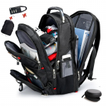 Sixrays Swiss Multifunktsionaalne 15,6-tolline s&uuml;learvuti seljakoti varrukast kott Veekindel USB laadimisport koolikott matkareisikott must