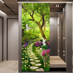 Metsa v&otilde;luraja maastik DIY ukse seinakleebised Kodukaunistus Elutuba Veranda kunst seinamaal Isekleepuv veekindel PVC-tapeet 38.5X200cmX2pcs